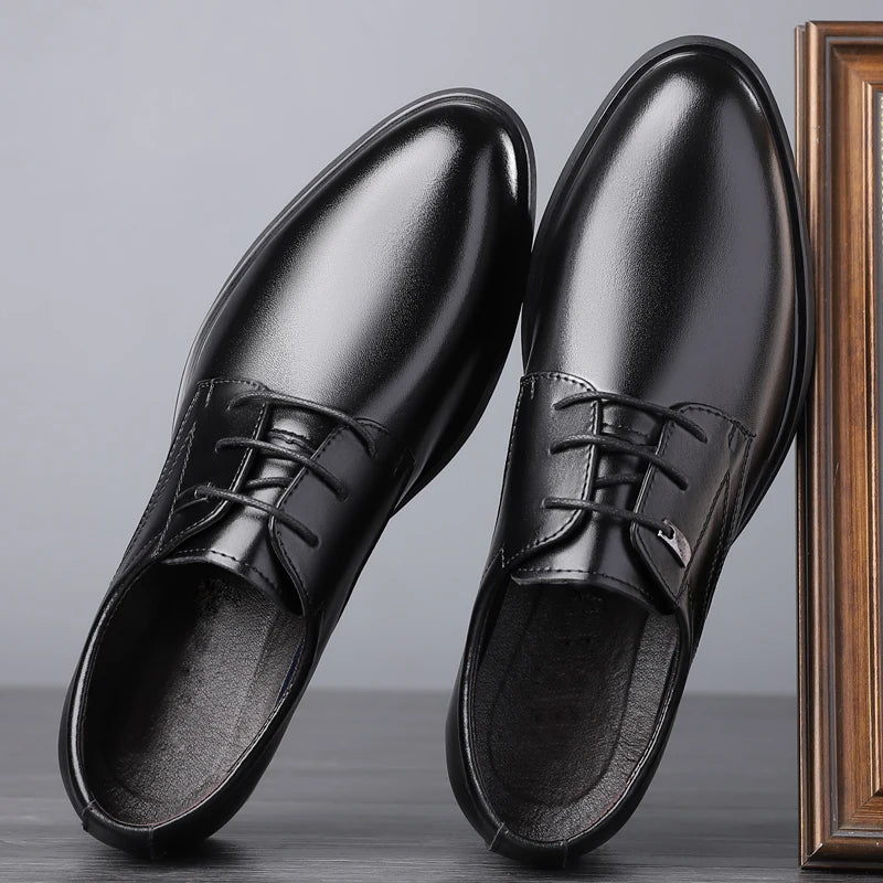 Sapatos Casuais Masculinos de Couro Elegante