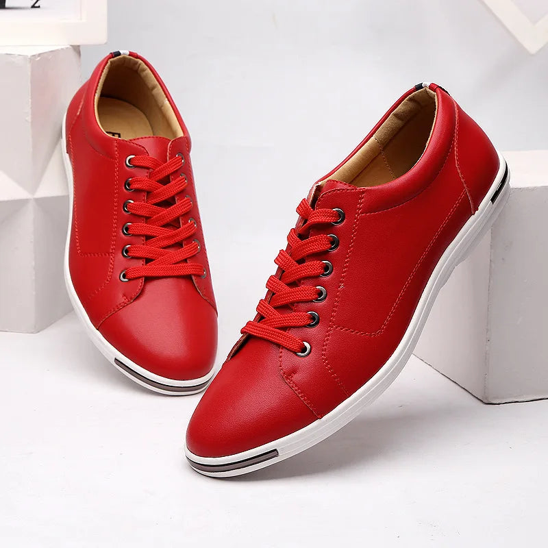 Tenis Sapatenis Masculino Casual de Couro Leve Confortavel-Melanio 