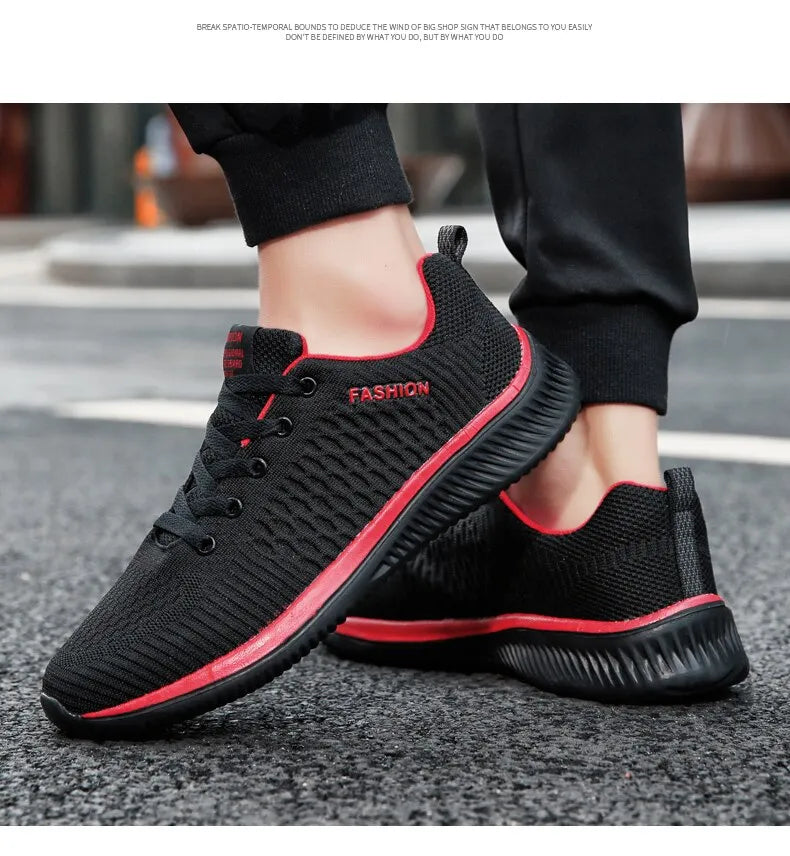 Tênis de Corrida Masculino Vermelho Preto-Exado