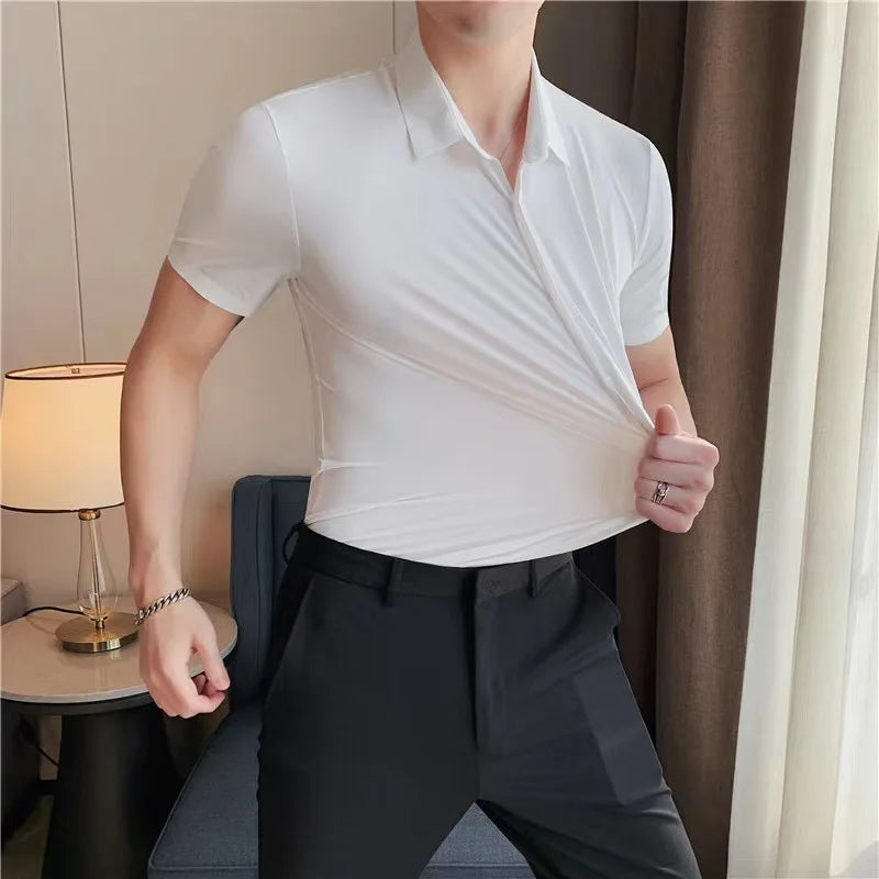 Camisa Masculina Elástica Casual