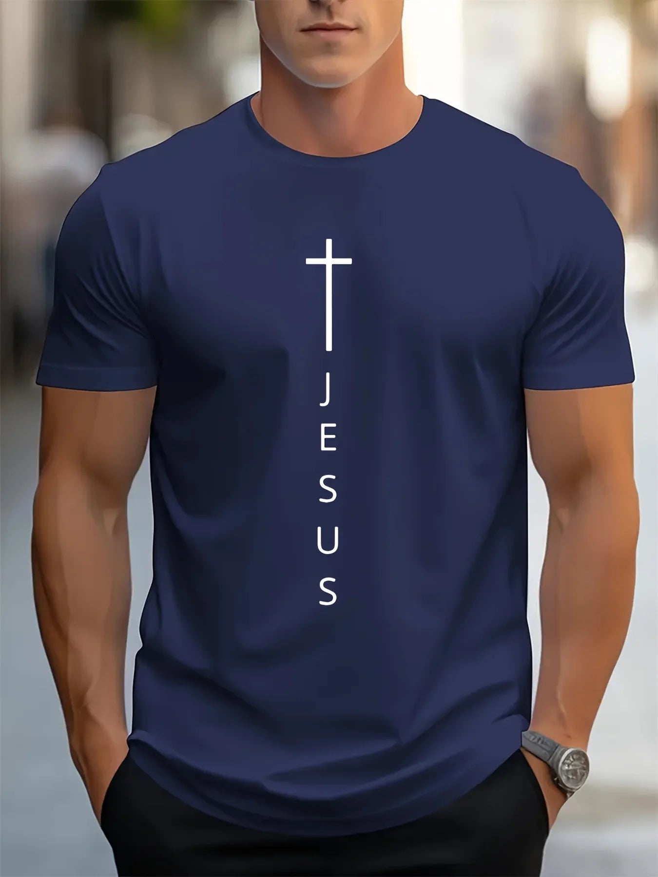 Camiseta Algodão Estilo Casual Masculina