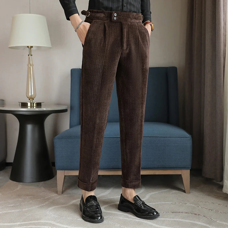 Calças Masculinas Luxo Slim Fit