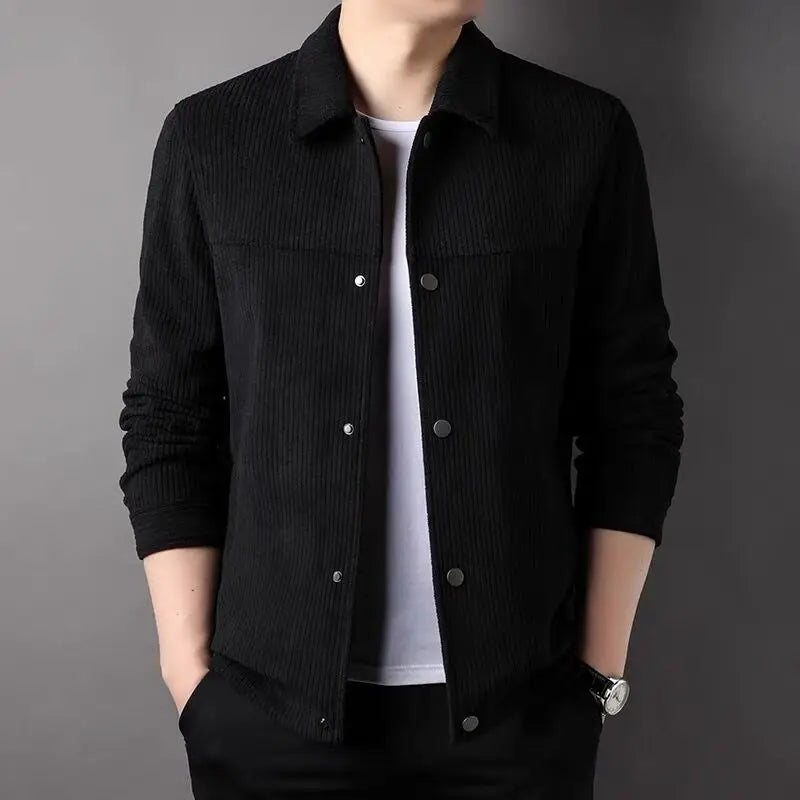 Jaqueta Masculina de Veludo com Estilo Polo