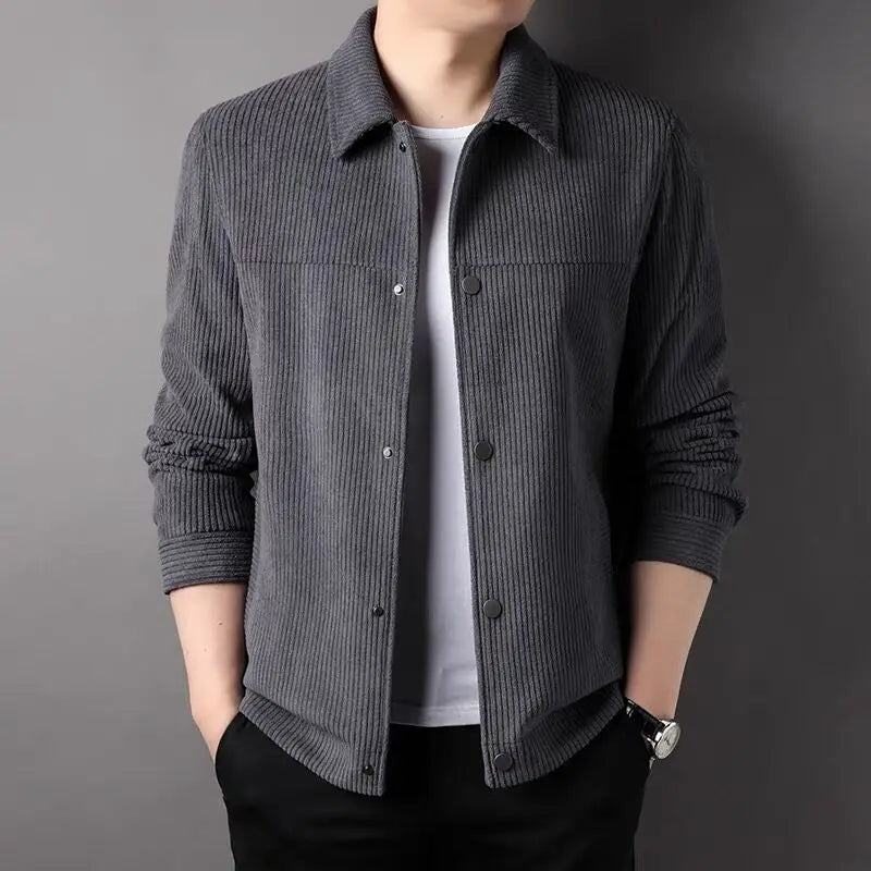 Jaqueta Masculina de Veludo com Estilo Polo
