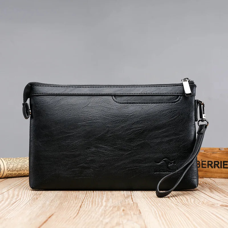 Carteira Masculina de Luxo em Couro PU com Grande Capacidade