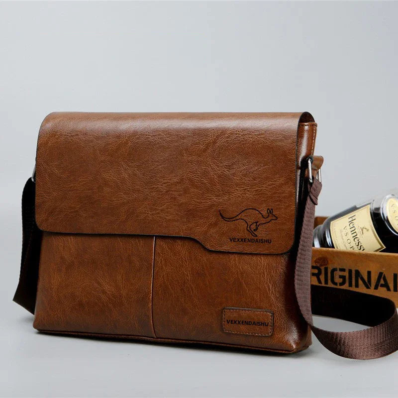 Bolsa Masculina de Couro PU para Negócios e Estilo