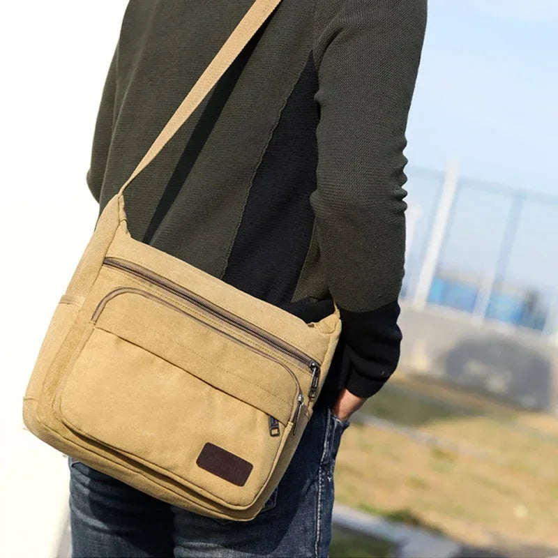 Bolsa Carteiro Masculina Lona,Mala de Mensageiro-Loja Melanio