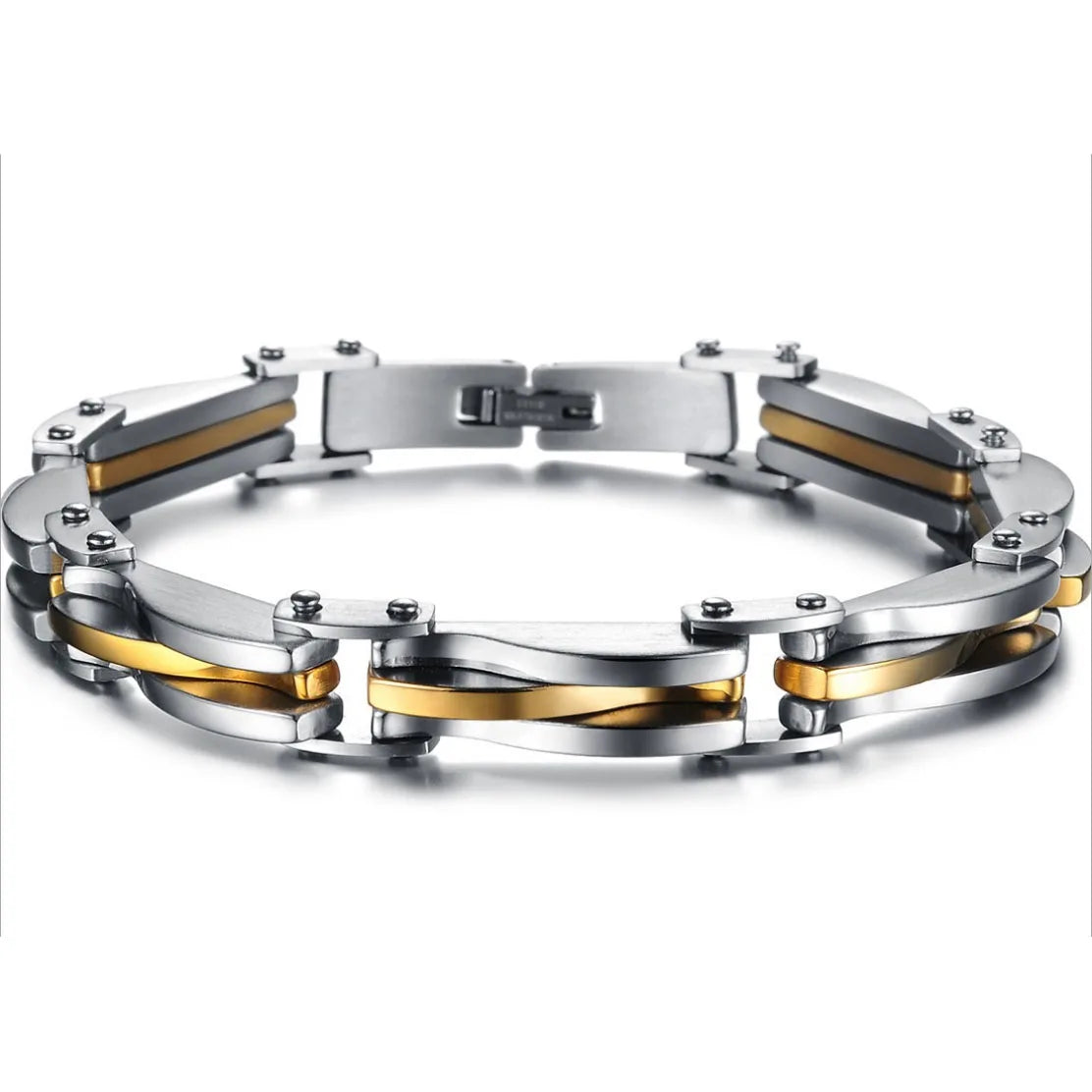Pulseira Losango de Dois Tons-Loja Melanio