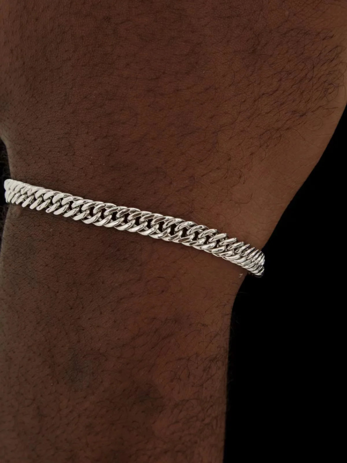 Simples aço inoxidável cor prata nk corrente pulseira para homens hip hop jóias na moda acessórios de festa pulseira feminina