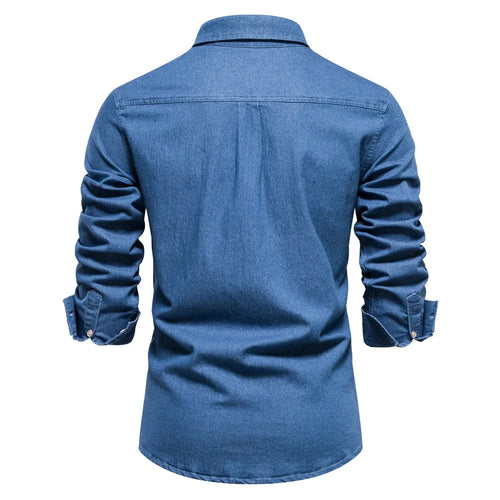 Camisa Jeans Masculina  Médio Azul- Melanio