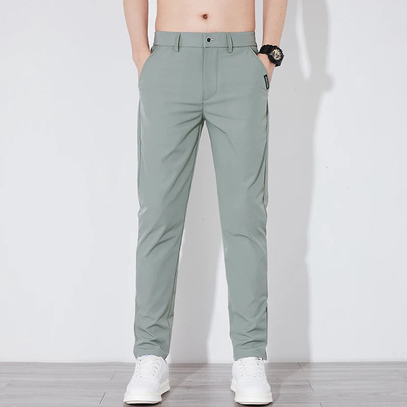 Calça Masculina de Seda com Estiramento e Conforto Total