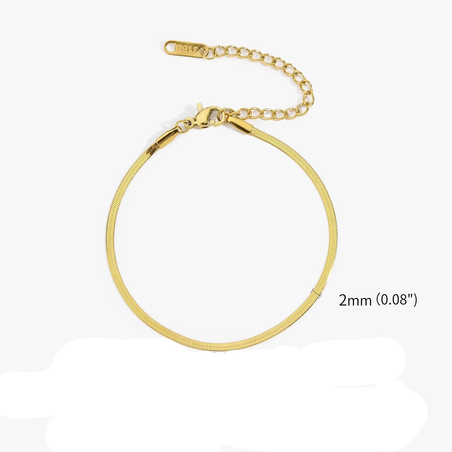 Pulseira Cobra Dourada de Aço Inoxidável