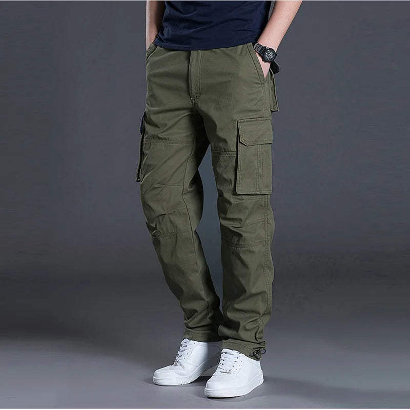 Calças Cargo Masculinas com Multi Bolsos para Aventura ao Ar Livre