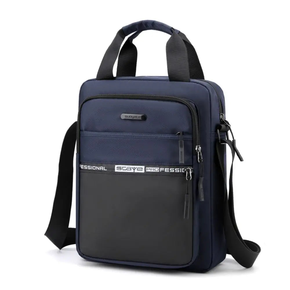 Bolsa de ombro de negócios masculina, grande capacidade, pano Oxford, impermeável, multifuncional, casual, monocromática, alta qualidade, moda