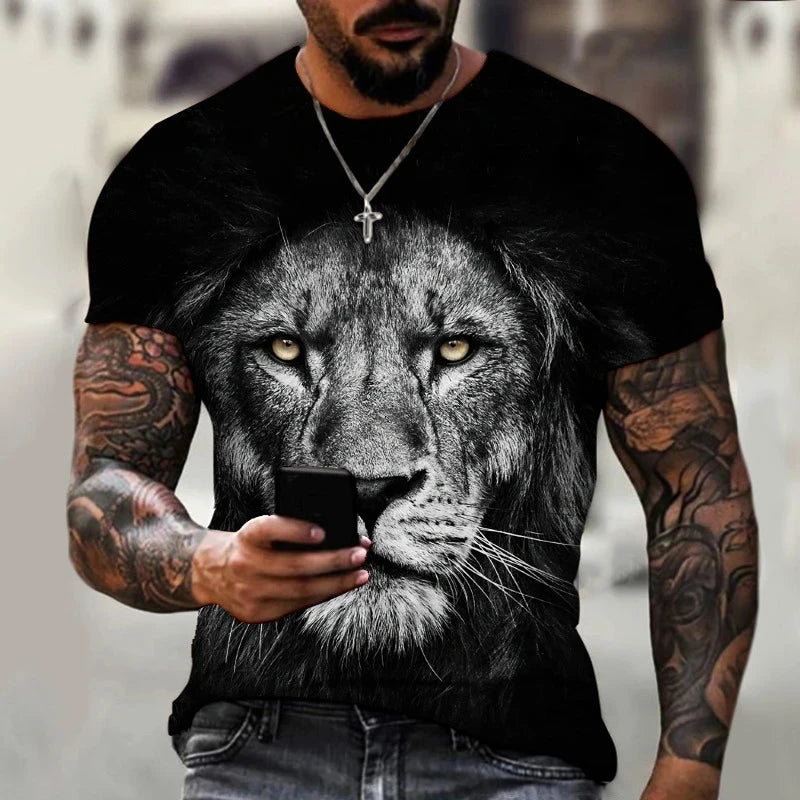Camiseta 3D Leão Masculina