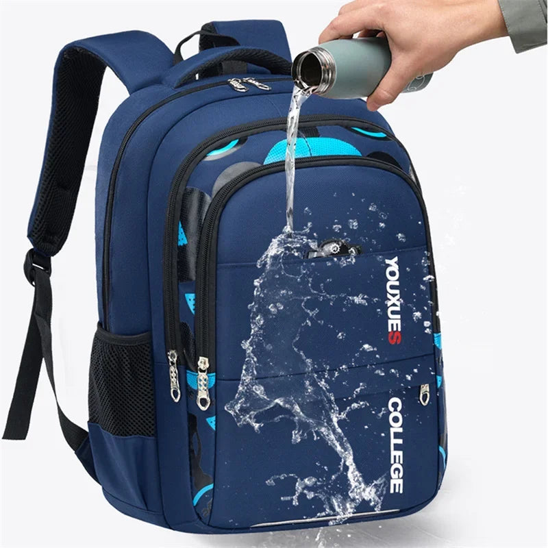 Mochila Escolar Impermeável para Meninos - Alta Capacidade