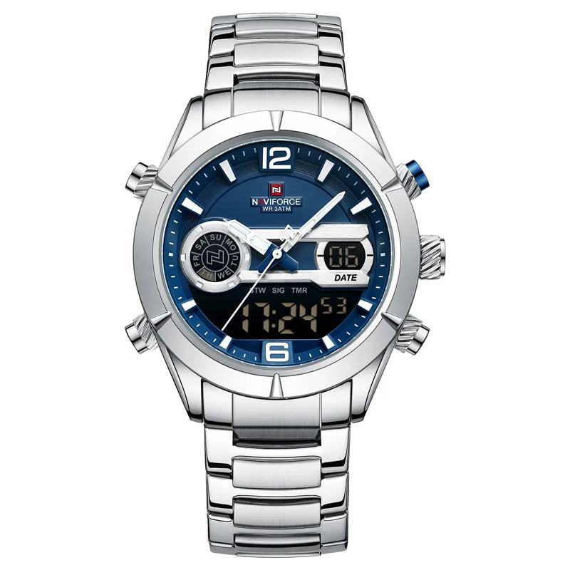 Relógio Esportivo de Luxo Naviforce Masculino à Prova d'Água