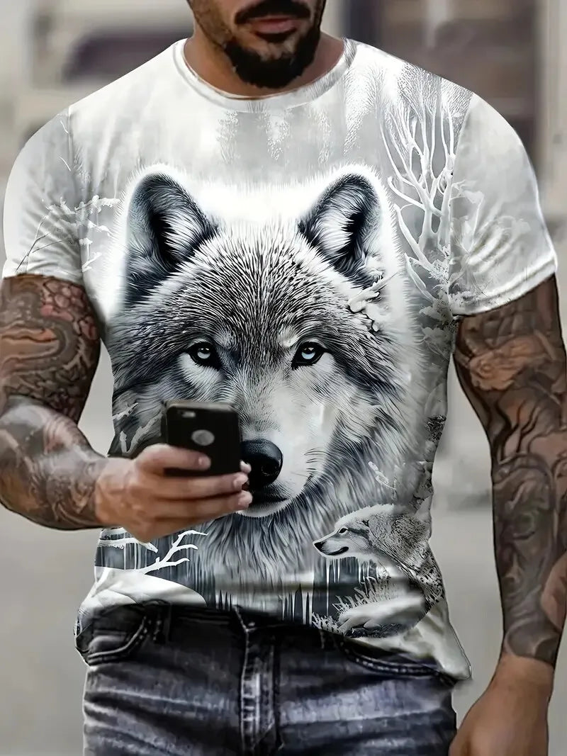 Camiseta Lobo Estampa Masculina