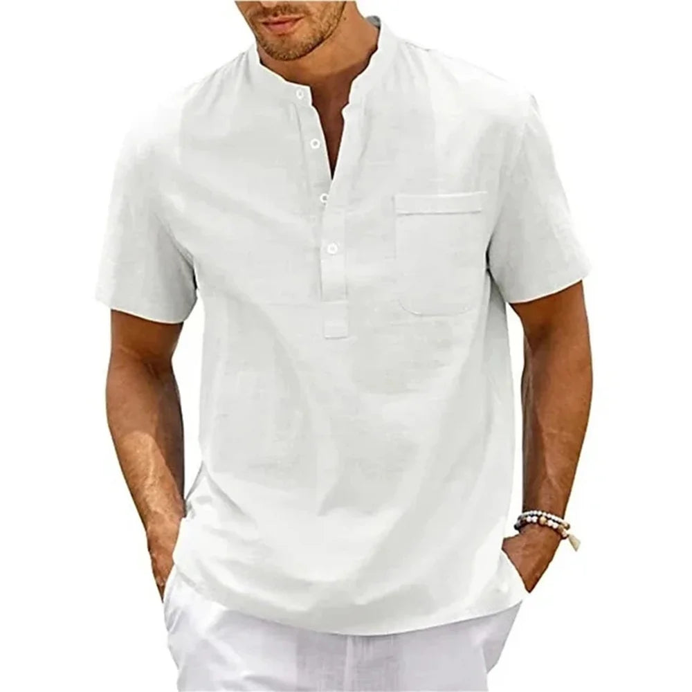 Camisa Henley Masculina Casual