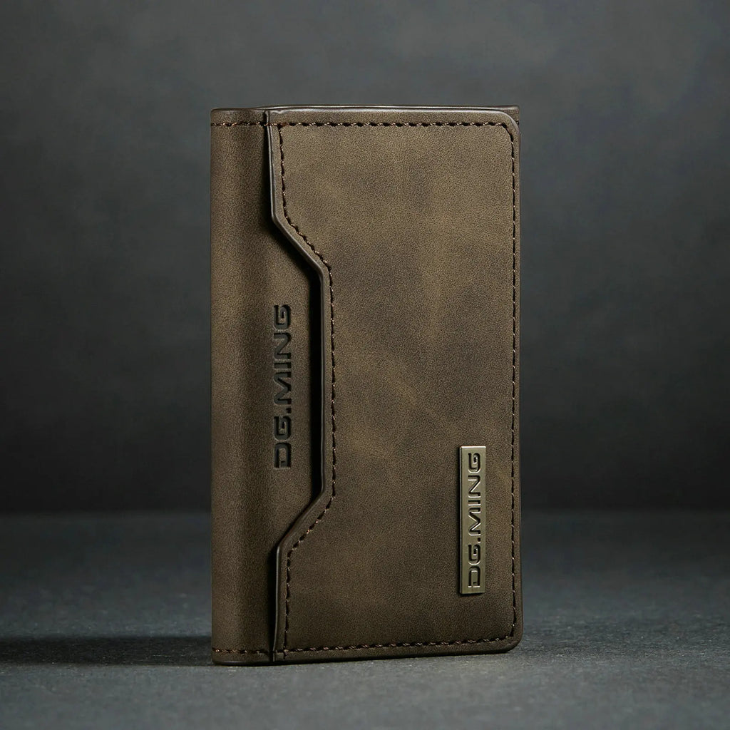 Carteira Masculina Minimalista Café- Loja Melanio