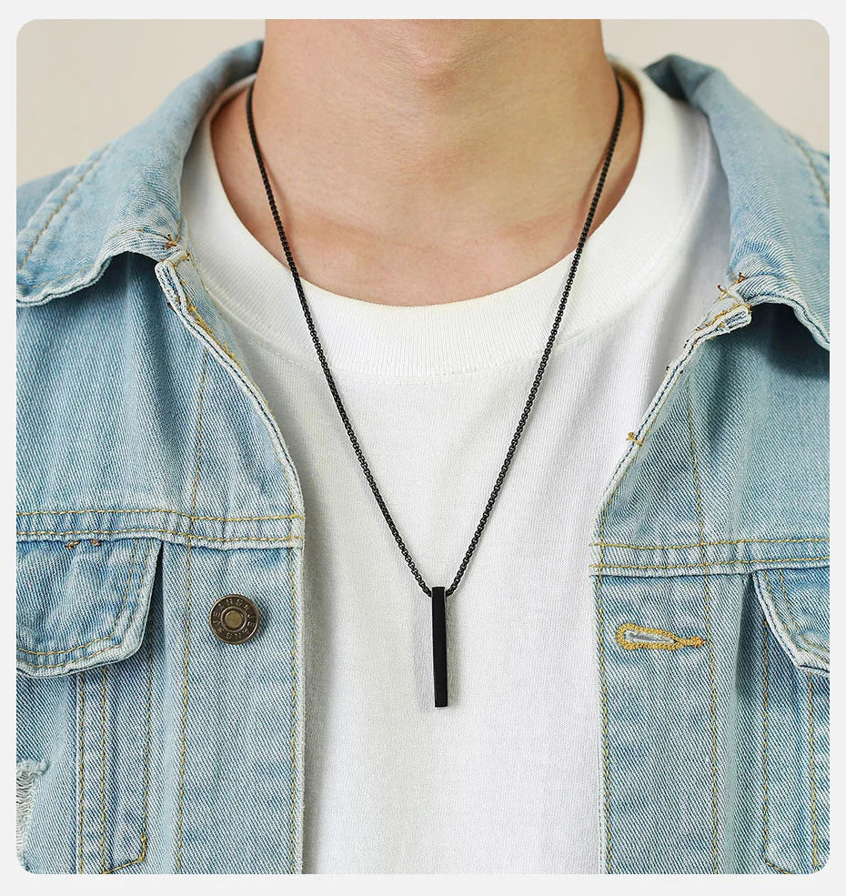 Colar Pingente Masculino em Aço Inoxidável-Loja Melanio